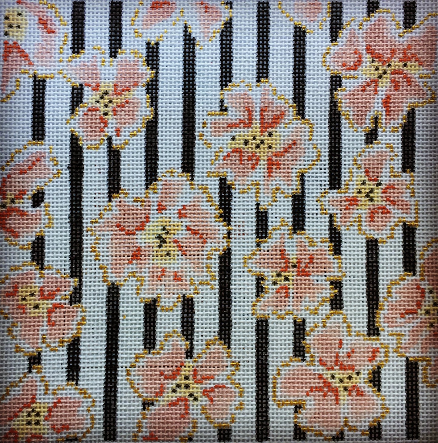 Coral & gold flowers - TRUNK SHOW - 14c