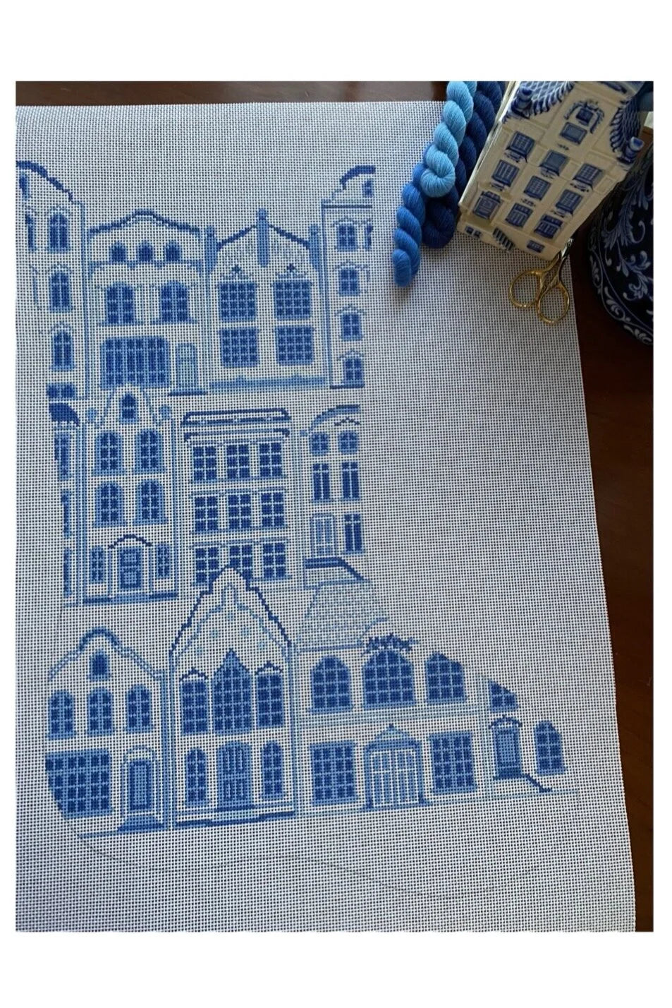 Delft House Stocking - TRUNK SHOW - 19F