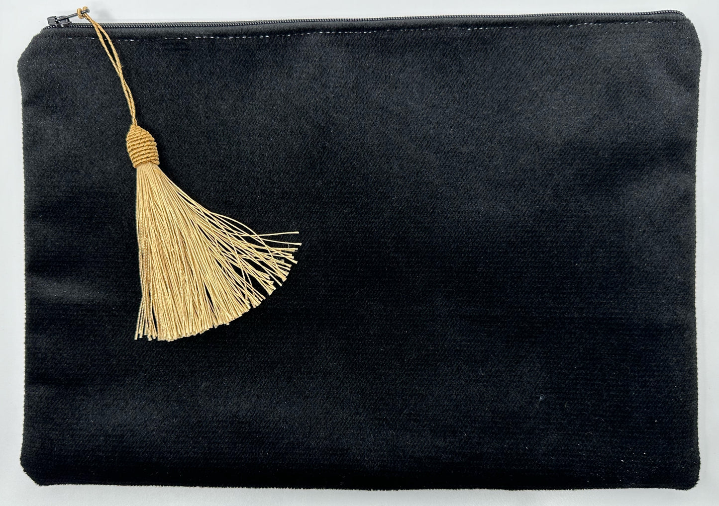 Anna Clutch - Small Black with Gold Tassel