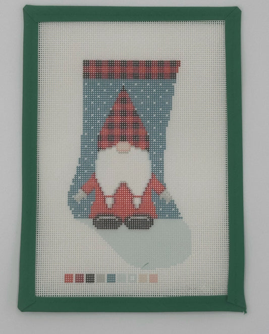 Gnome Mini Stocking - Red Plaid Hat