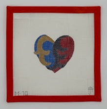 Blue Red Heart Mini