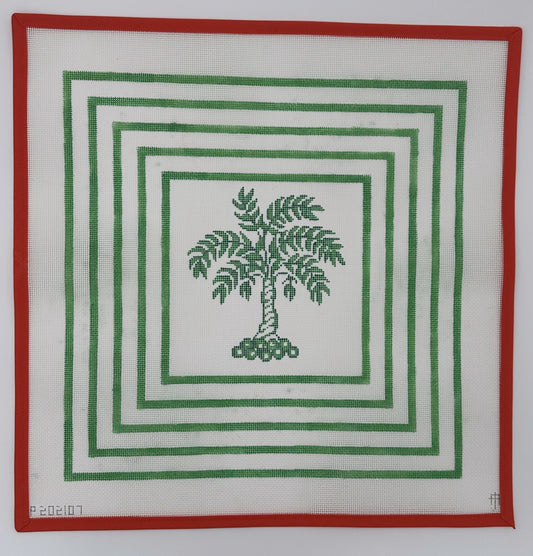 Green Palm In Squares