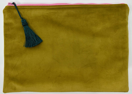 Anna Clutch - Green with Teal Tassel