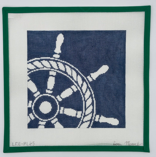 Ships Wheel on Blue