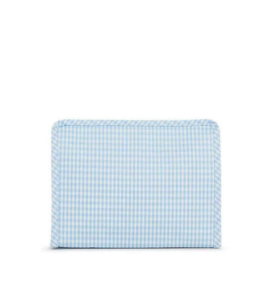Roadie Medium Zip Pouch - Gingham Blue