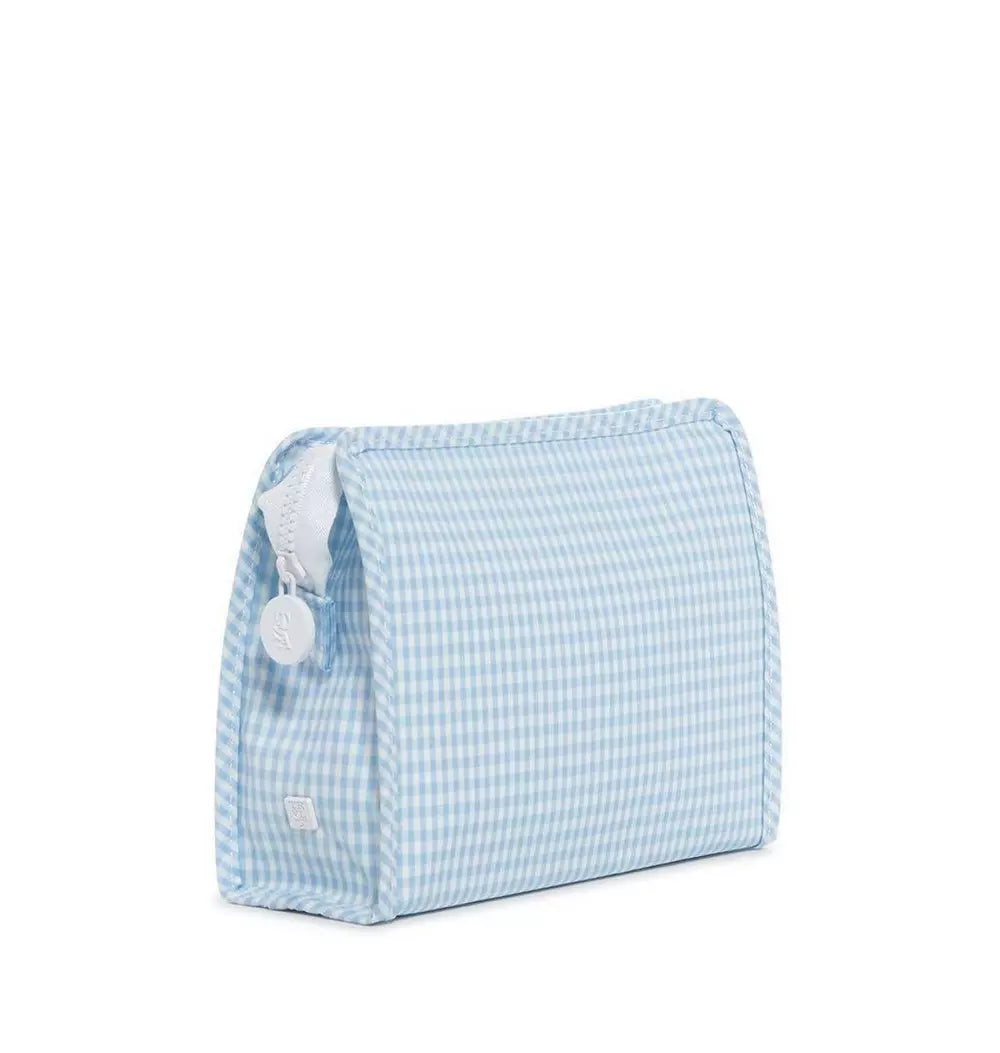 Roadie Medium Zip Pouch - Gingham Blue